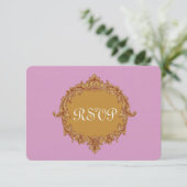 Rosa und Gold UAWG Wedding Response Card RSVP Karte (Stehend Vorderseite)