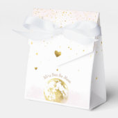 Rosa und Gold über der Mond Babydusche Geschenkschachtel (Vorderseite)