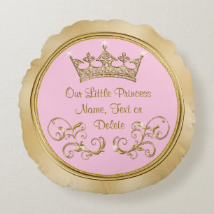 Rosa und Gold unsere kleinen Prinzesskissen Rundes Kissen