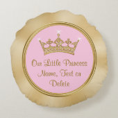 Rosa und Gold unsere kleinen Prinzesskissen Rundes Kissen (Rückseite)