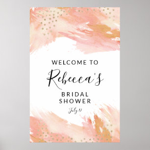 Rosa und Gold Willkommensschild, Hochzeit & Brautp Poster