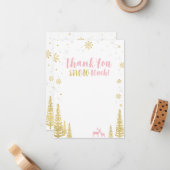 Rosa und Gold Winter Matches Danke, dass Sie eine  Mitteilungskarte (Vorderseite/Rückseite Beispiel)