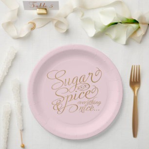 Rosa und Gold Zucker und Gewürz Papierplatten Pappteller