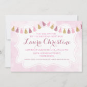 Rosa und Gold zum Geburtstag Einladung (Vorderseite)