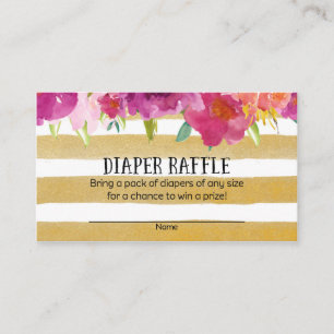 Rosa und GoldBabyparty-Windelraffle-Karten Begleitkarte