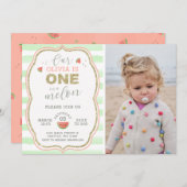 Rosa und Goldbarsch Eins in einem Melon am 1. Gebu Einladung (Vorne/Hinten)