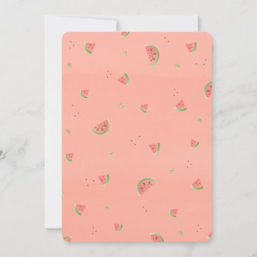 Rosa und Goldbarsch Eins in einem Melon am 1. Gebu Einladung (Rückseite)