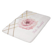 Rosa und goldblütige Blume Badematte (Schrägansicht)