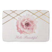 Rosa und goldblütige Blume Badematte (Vorderseite)