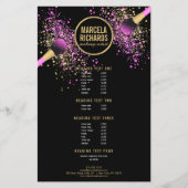 Rosa und goldblütige Confetti Makeup Artist Flyer (Vorne)