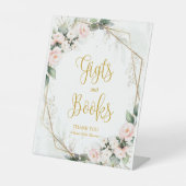 Rosa und goldblütige Geschenke und Bücher Sockelschild (Vorderseite)