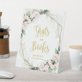 Rosa und goldblütige Geschenke und Bücher Sockelschild