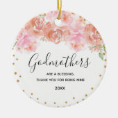 Rosa und goldblütige Godmothers Gold Keramik Ornament (Vorne)