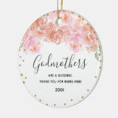Rosa und goldblütige Godmothers Gold Keramik Ornament (Links)