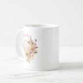 Rosa und goldblütige Herz-Tasse Kaffeetasse (Vorderseite Links)