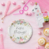 Rosa und goldblütige Ostern Pappteller (Party)