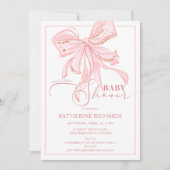 Rosa und Goldbude Romantische schicke Babydusche G Einladung (Vorderseite)