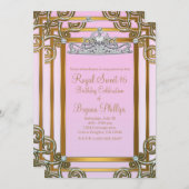 Rosa und Golddruckerin Kronjugend Tiara Sweet 16 P Einladung (Vorne/Hinten)