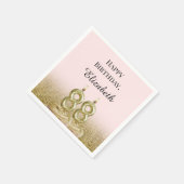 Rosa und Goldene 88. Geburtstagsservietten Serviette (Ecke)