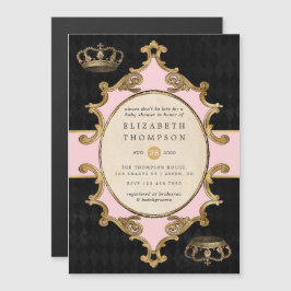 Rosa und goldene Alice im Wunderland Kinderdusche Magneteinladung