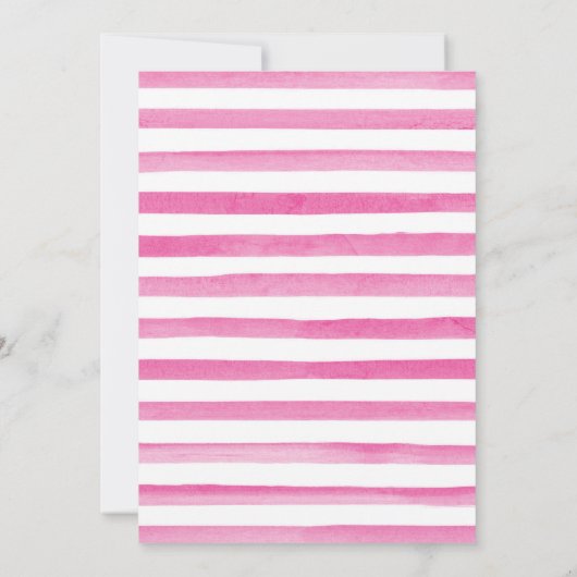 Rosa und goldene Ananas & Flamingo Quinceanera Einladung (Rückseite)