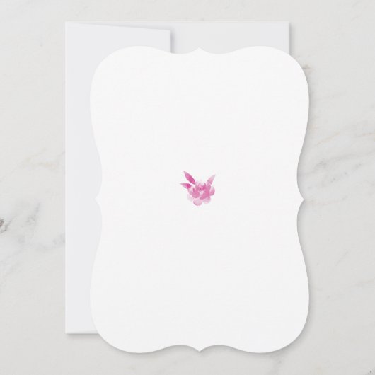 Rosa und goldene Aquarellblüten Quinceanera Einladung (Rückseite)