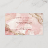 Rosa und goldene Aquarellfarbe Visitenkarte (Rückseite)