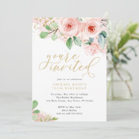 Rosa und goldene Aquarellfarben, Sie sind eingelad