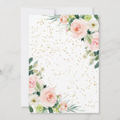 Rosa und goldene Aquarelltaufe Einladung (Rückseite)