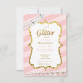 Rosa und goldene Babydusche - Einladung (Vorderseite)