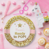 Rosa und goldene Babydusche Teller (Party)