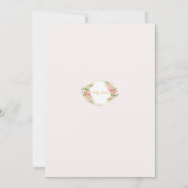 Rosa und goldene Blume Kindermädchendusche Dankeskarte (Rückseite)