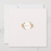 Rosa und goldene Blume Kindermädchendusche Einladung (Rückseite)