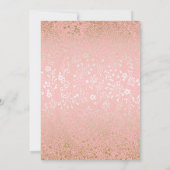 Rosa und goldene Blumen Vintage Hochzeit Einladung (Rückseite)