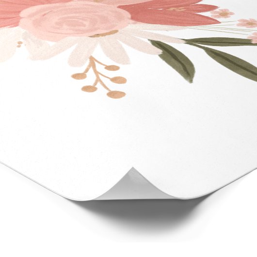 Rosa und goldene Blumengrün Girl Kinderzimmer Deko (Ecke)