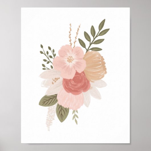 Rosa und goldene Blumengrün Girl Kinderzimmer Deko (Vorne)