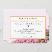 Rosa und goldene Blüten Einladung (Vorderseite)