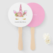 Rosa und goldene Blütendusche Fächer (Vorne und Hinten)