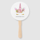 Rosa und goldene Blütendusche Fächer (Vorderseite)