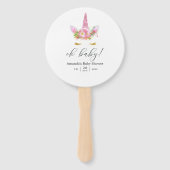 Rosa und goldene Blütendusche Fächer (Vorderseite)