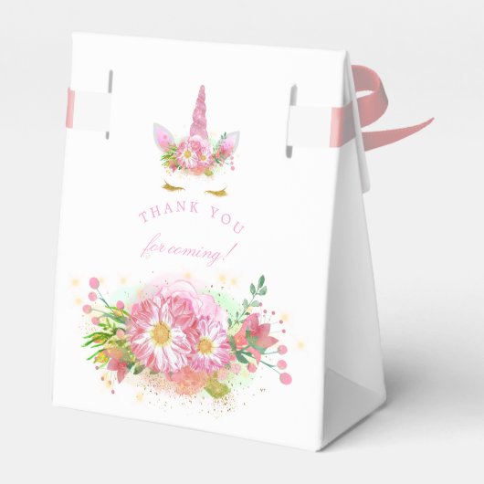 Rosa und goldene Blütendusche Geschenkschachtel (Rückseite)