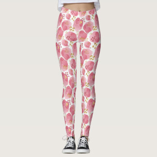 Rosa und goldene Blütenpracht Yogopants Leggings