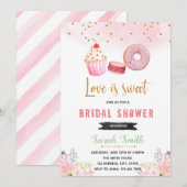 Rosa und goldene Braun-Dusche Einladung (Vorne/Hinten)