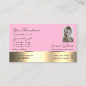 Rosa und goldene Dekoration Niedliche Rose Blume m Visitenkarte (Rückseite)