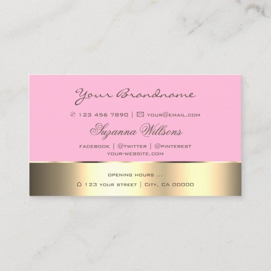 Rosa und goldene Dekoration Niedliche Rose Blume M Visitenkarte (Rückseite)