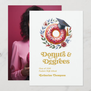 Rosa und goldene Donuts und akademische Grade Absc Ankündigung