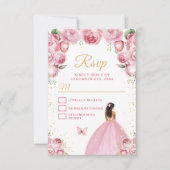 Rosa und goldene dunkle Hautdrucke RSVP Karte (Vorderseite)
