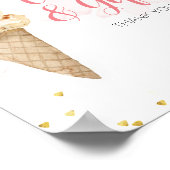 Rosa und goldene Eiscreme Karten und Geschenke Poster (Ecke)