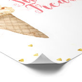 Rosa und goldene Eiscreme Süße Leckereien Poster (Ecke)