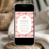 Rosa und goldene Elefanten in einer indischen Hoch Einladung